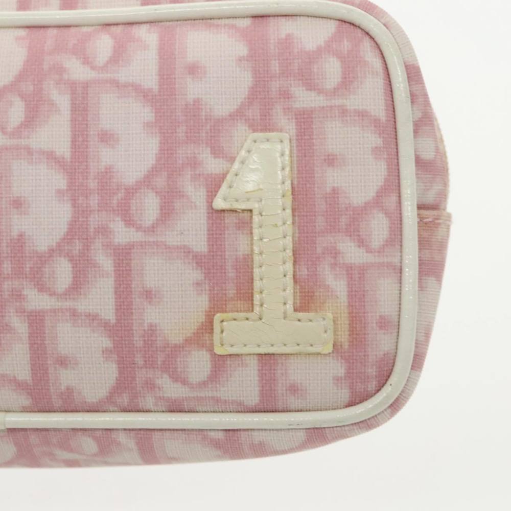 Christian Dior Trotter Canvas Pouch Pink Silver Auth hk1748 - Picture 9 of 16